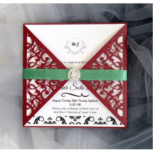  Square Wedding Invitations Holiday Greeting Card